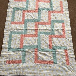 Patchwork Quilt with Floral Design